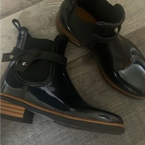Black Ankle Boots with Strap Detail